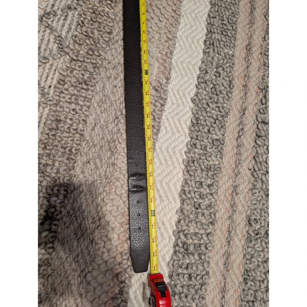Mens Genuine Leather Belt Brown Pebble Grain Gunmetal Buckle Size 34